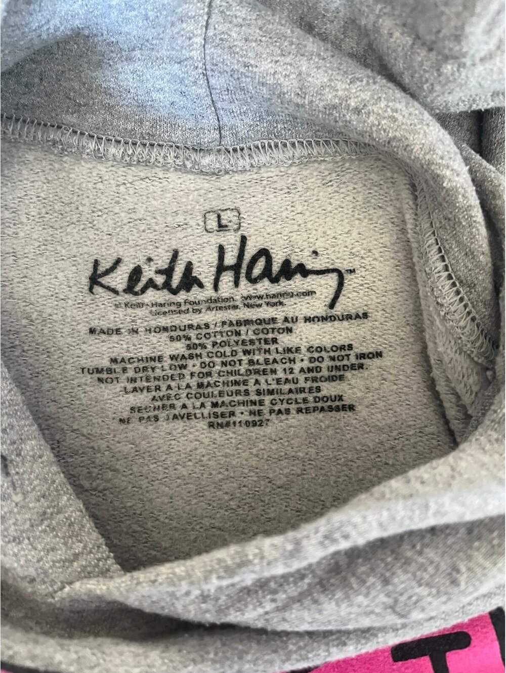 Vintage Keith Haring Foundation Artestar official grey DJ Dog hoodie - Picture 3 of 3